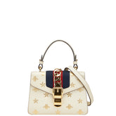 グッチ シルヴィ 星 スター 蜂 ビー ハンドバッグ ショルダーバッグ 2WAY 470270 アイボリー レザー レディース GUCCI 【中古】